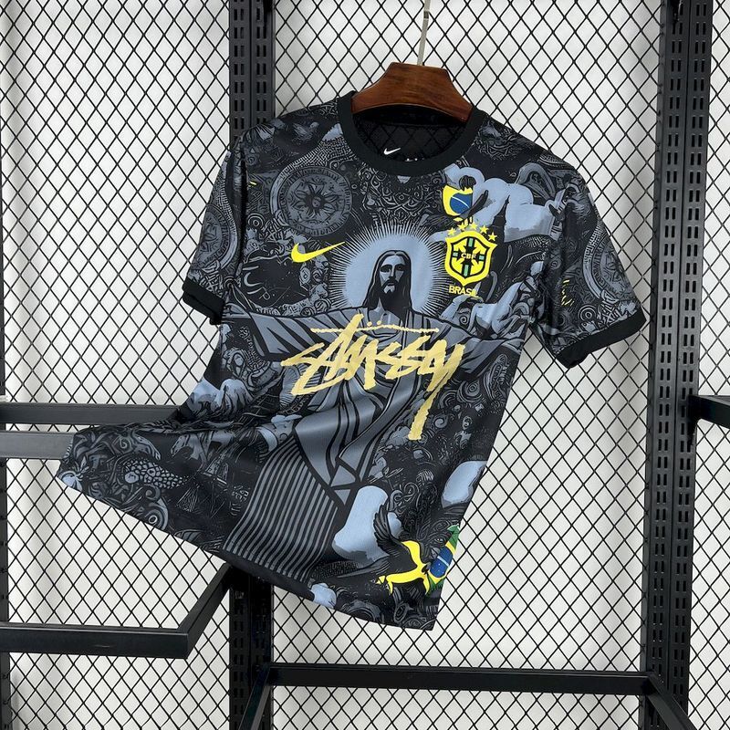 Brazil 2024-25 Stussy Collaboration Football Jersey