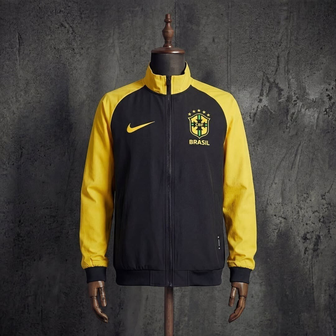 Brazil 2026 Black Yellow Windbreaker