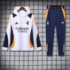 Real Madrid 2024-25 White Hoodie Suit