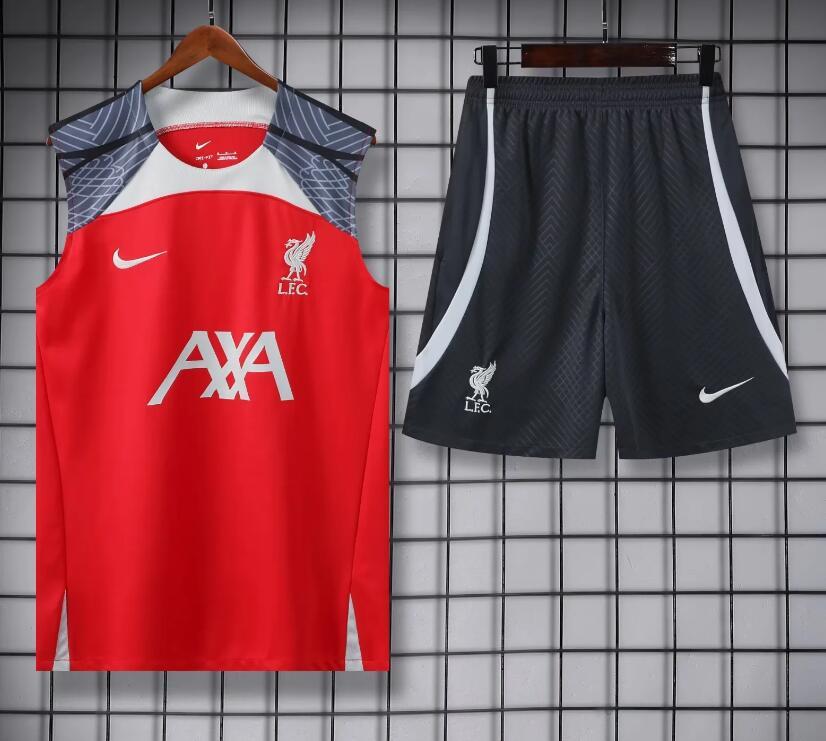 Liverpool Vest Suit Red Grey