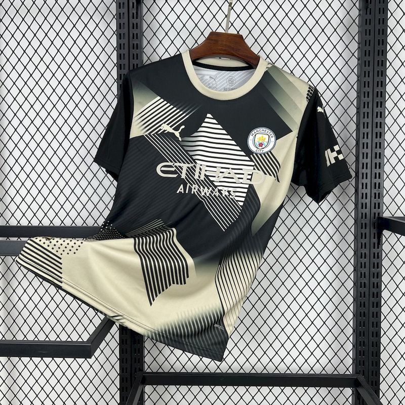 Manchester City 2025-26 Black Yellow Concept Football Jersey
