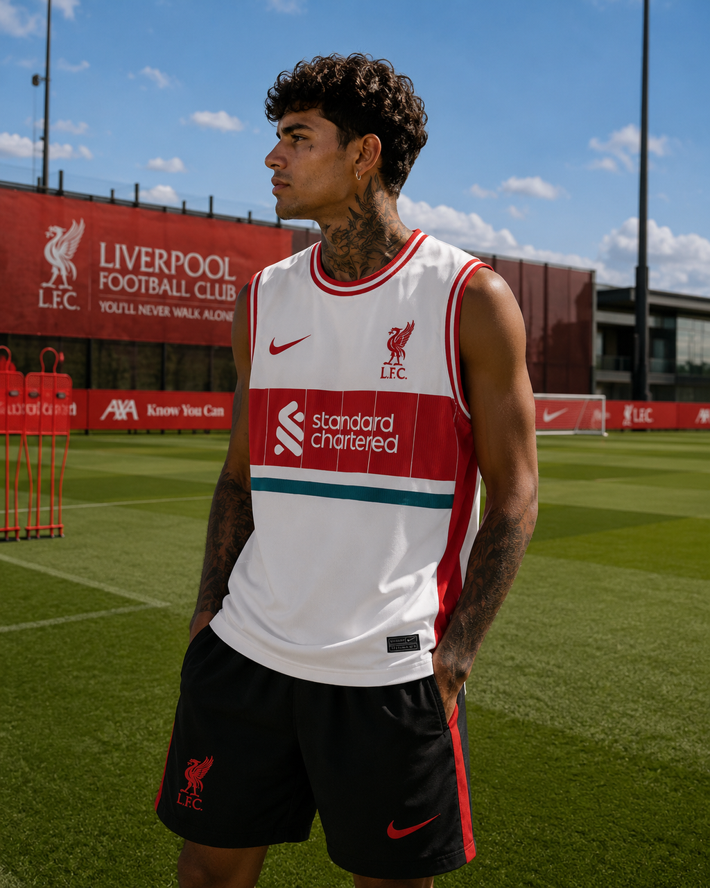 Liverpool 2024-25 Home Training Vest Suit Black White