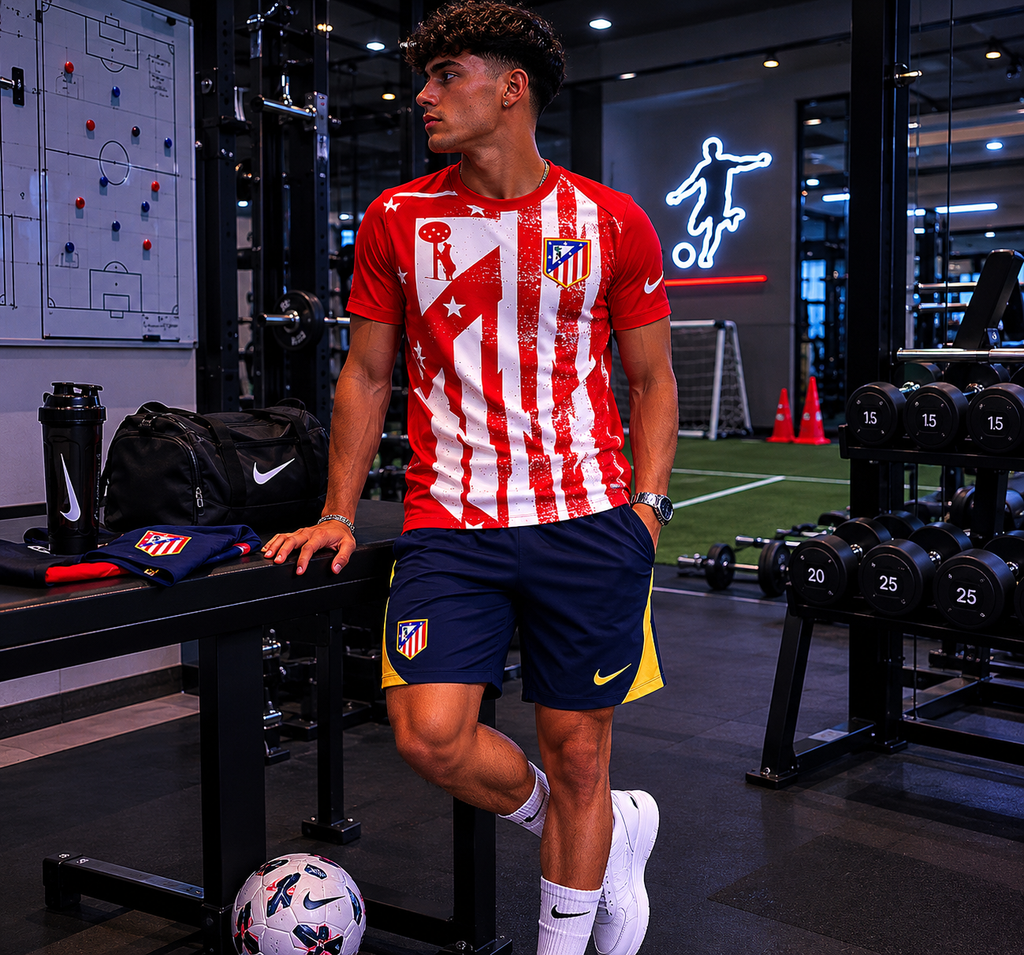 Atletico Madrid 2025-26 Red and White Training Suit