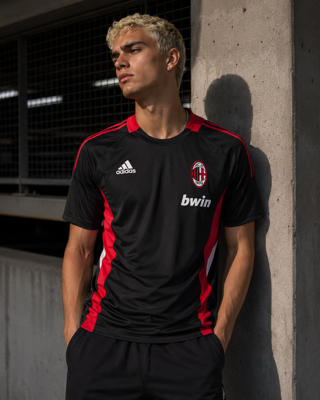 AC Milan 2008-09 Black Short Sleeve Training Jersey